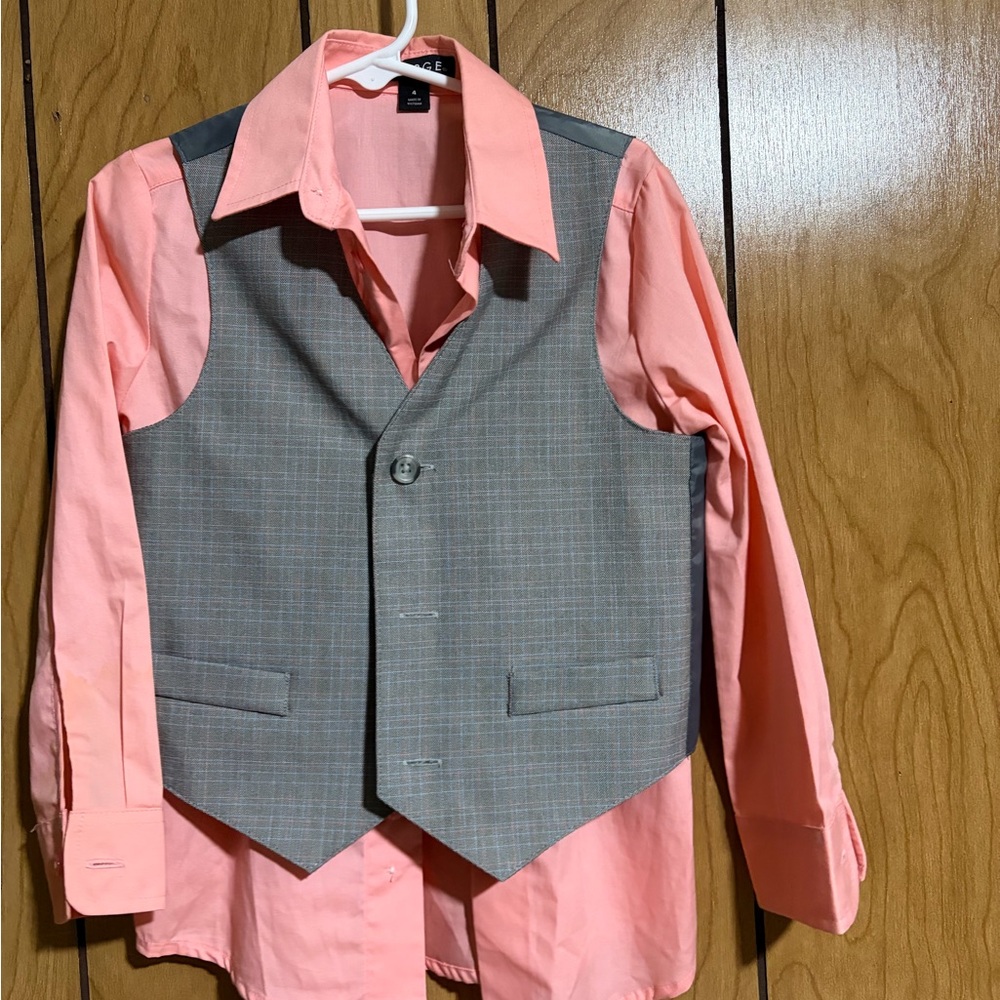 George Coral Shirt with Gray Accent